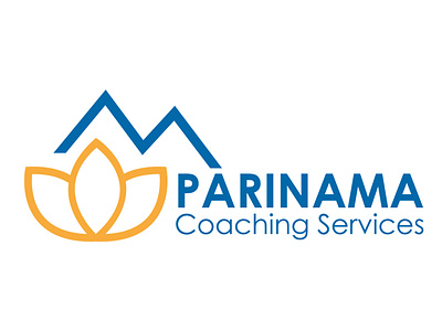 parinama yoga coaching logo brand branding design flat logo lotus lotus flower meditation shape sign symbol typography vector yoga