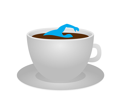 Swimming in Coffee brand coffee cup design illustration logo mug shape sign symbol typography