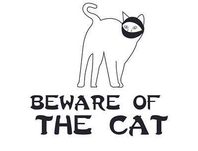 Beware Of The Ninja Cat brand cat design funny humor illustration ninja shape t shirt tshirt typography