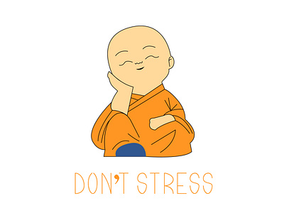 Do Not Stress Contemplate buddha buddhism buddhist contemplation design illustration religion spiritual stress typography