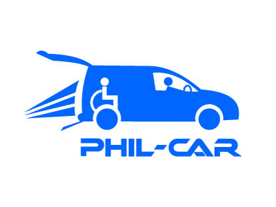 Phil Car Logo brand branding car design disabled graphics icon logo people pickup transportation