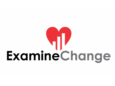 Examinechange business charity design heart logo shape sign statistics symbol