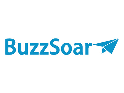 Buzz Soar logo blue brand brand and identity buzz design distribution elegant flat logo logo design paper plane press release simple symbol typography