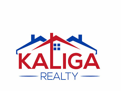 Kaliga Realty real estate logo brand branding business chimney design flat home houses icon illustration logo real estate roofs shape sign symbol typography vector window