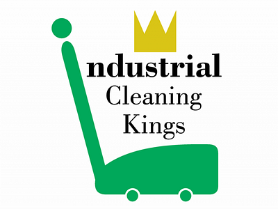 Industrial Cleaning Kings brand branding cleaning crown design flat icon illustration logo royal sign symbol typography vector