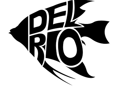 del rio logo animal aquatic bar brand branding design fish logo marine marine life pet restaurant shape sign symbol typography vector water