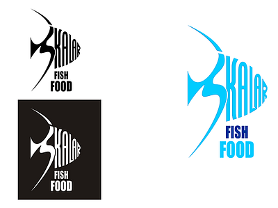 skalar logo angelfish animal aquatic brand design fish food logo marine pet sign symbol typography water