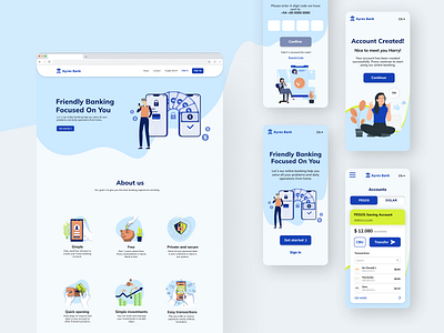 Ayres Bank App design landing page product design responsive website ui ui design user experience ux ux design visual design website website design