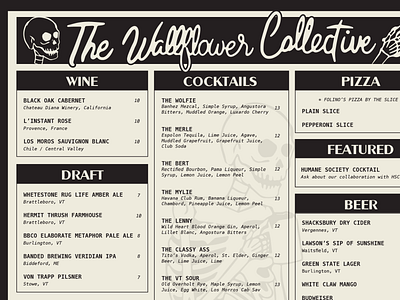 The Wallflower Collective Menu