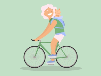 I want to ride my bicycle...I want to ride my bike... animation bicycle cat characterdesign illustration illustrator