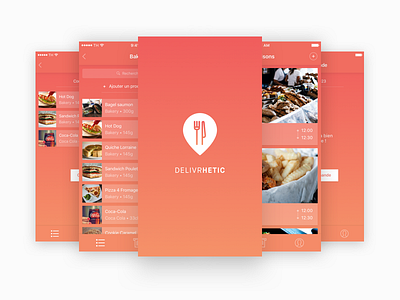 Delivr'hetic - iOS app food gradient ios mobile ui