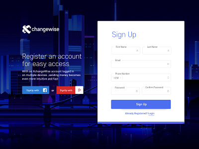 Sign Up concept