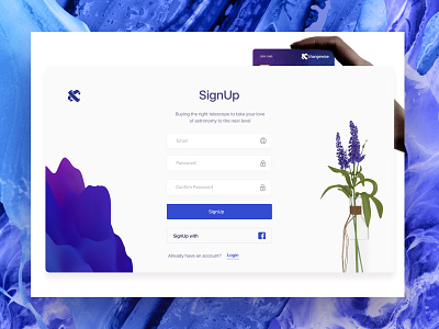 SignUp Concept Xchangewise banking card credit currency debit finance login purple signup tech