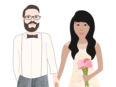 L&S coming to life husband illustration paper people wedding wife