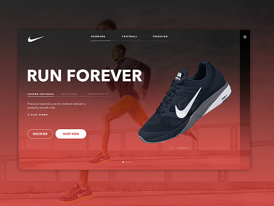 Nike Running Homepage | UI Design colors homepage nike red shoes shop ui design user interface ux visual design web design