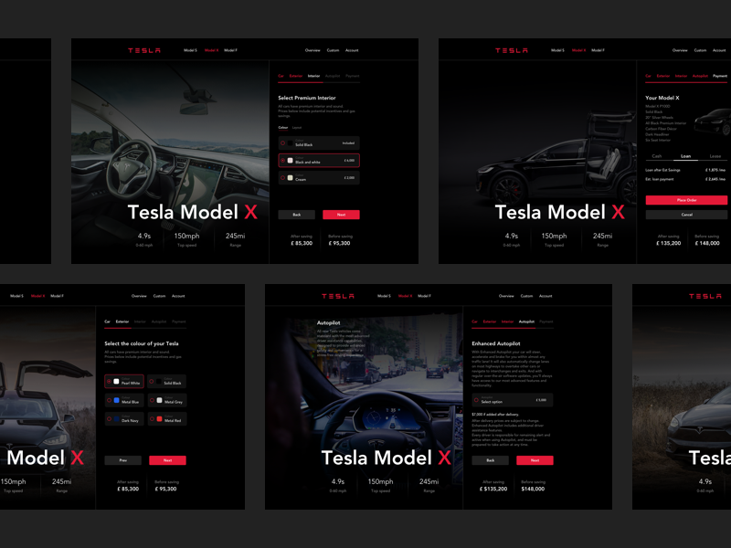 Tesla Design Your Model X By Stefano De Rosa On Dribbble