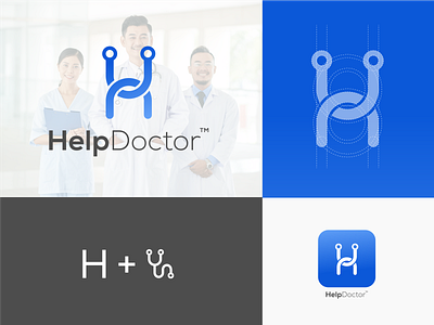 Help Doctor Logo Branding apps logo branding combination mark design icon illustration logo medical monogram vector