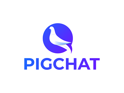 Pigchat Logo Branding app logo branding chatting logo combination mark design icon logo monogram pigeon chat logo pigeon logo vector