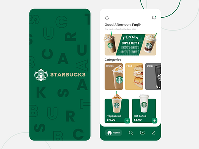 Starbucks - Online Coffee Shop Mobile App cafe cappuccino clean coffee coffee app coffee bean coffee shop coffeeshop drink espresso minimalist starbucks