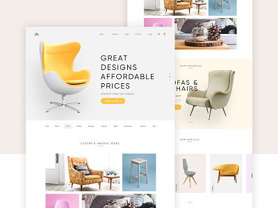 Mira chair concept furniture homepage interior istanbul landing page minimal sofa theme turkey user interface