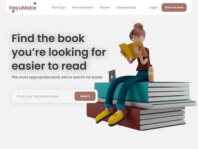 Landing Page for Book Lovers design mobile app ui ux