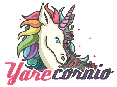 Yarecornio Logo colombia cute fantasy horror illustration kawaii logo nesslink nightmare unicorn zombie