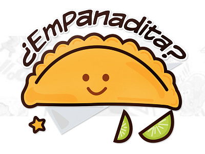 Empanada chat colombia food girl happy lemon nesslink ok sticker