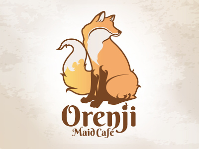 Orenji cafe colombia fox logo maid nesslink orange orenji