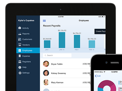 QuickBooks Payroll for iOS data visualization graph mobile payroll quickbooks ux