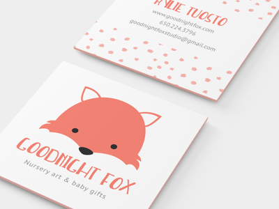 GoodnightFox Logo business cards fox logo