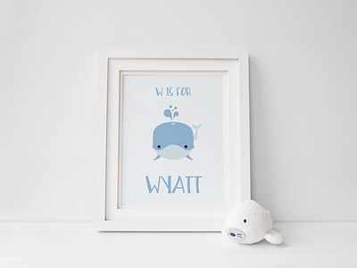 Whale Print design illustration nursery print whale