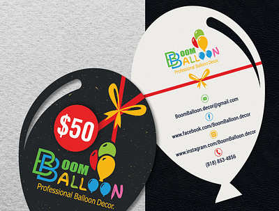 Balloon Die cut Business card balloon branding business card custom die cut shape