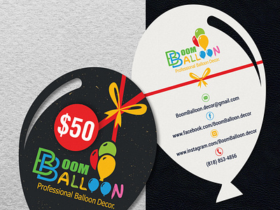 Balloon Die cut Business card