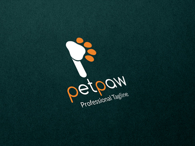 Petpaw logo animal branding custom design logo orange paw pet vector