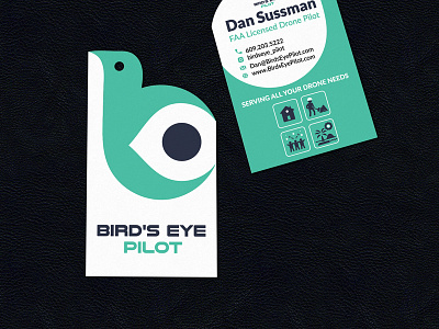 Bird drone die cut business card