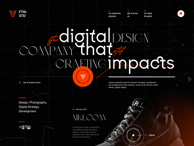 Studio Website Design Exploration agency consultant design firm digital studio experimental design experimental typography profile studio