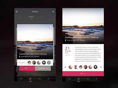 Events app app ios ui ux