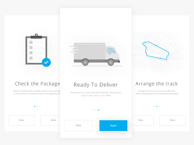 Courier App Onboarding apps delivery icons ios map onboarding truck walkthrough