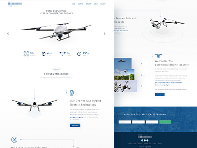 Drone Landing Page branding clean drone landing page product ui website white