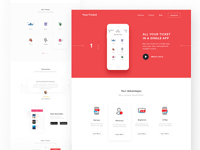 Ticket app Landing