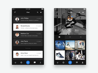 Skateboarder social media 2 app cards ios map media search skate skateboard social ui ux