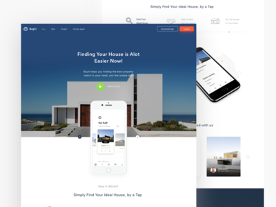 Properties app landing page app desktop house landing minimal page property real estate website