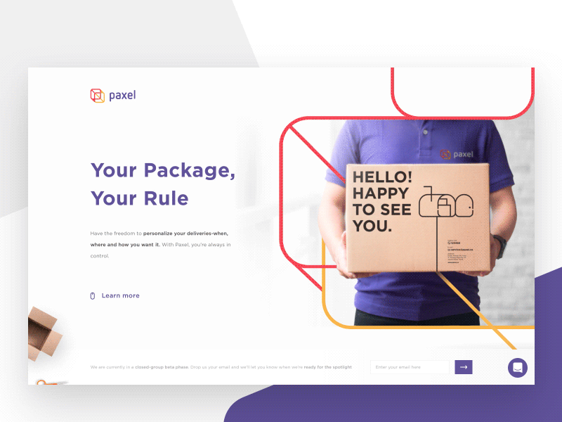 Paxel Homepage Exploration android app delivery forwarding freight last mile delivery logistics map mobile pickup ui ux