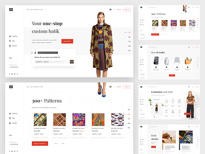 Custom batik platform home page batik clean clothing custom ecommerce fashion web platform website