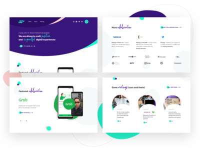 Sixtytwo Website agency blobs company interface portfolio profile webdesign