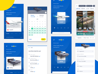 Tiket.com's Redesign Project: Early Exploration 2 booking car destination discover entertainment flight hotel ticket train transport travel app