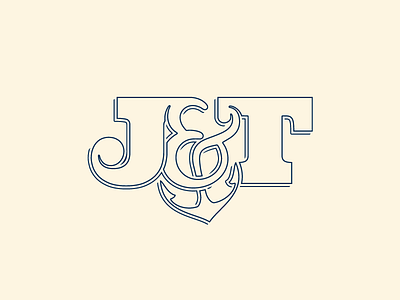 J & T anchor logo nautical wedding