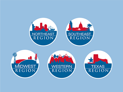 Regional Badges badges midwest northeast political regions southeast texas western