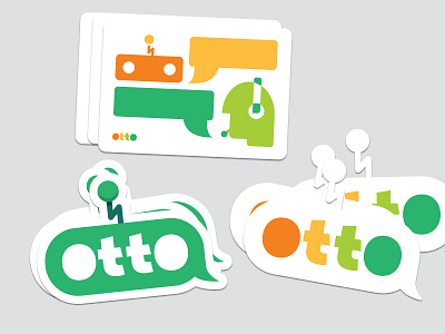 Otto Stickers - Scrapped antenna chat chat bot chat bot chat bubble conversation headset intraday automation intradiem otto robot