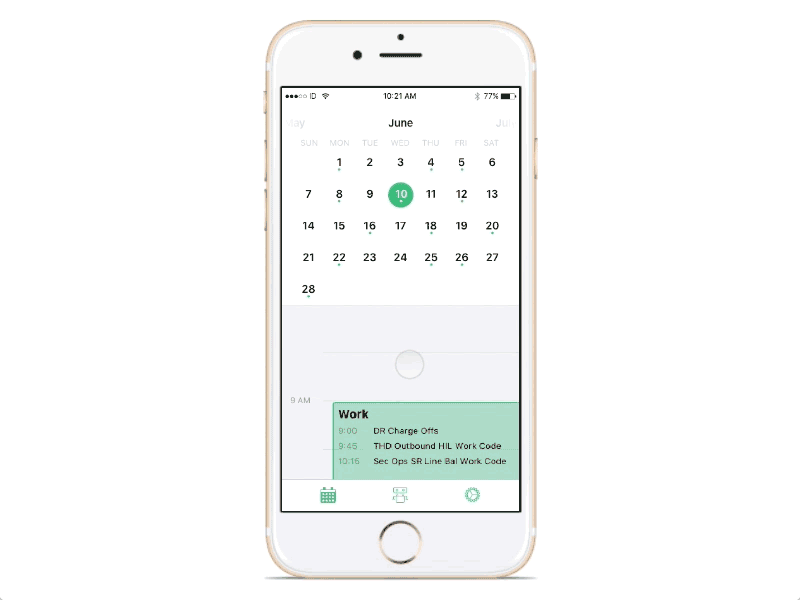Otto Change Schedule calendar enterprise app interaction design ios pirincipleapp principle ux